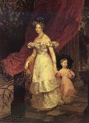 Portrait of Gaand Duchess Yelena Pavlovna with her daughter